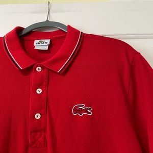 Lacoste hot red designer polo 6 XL